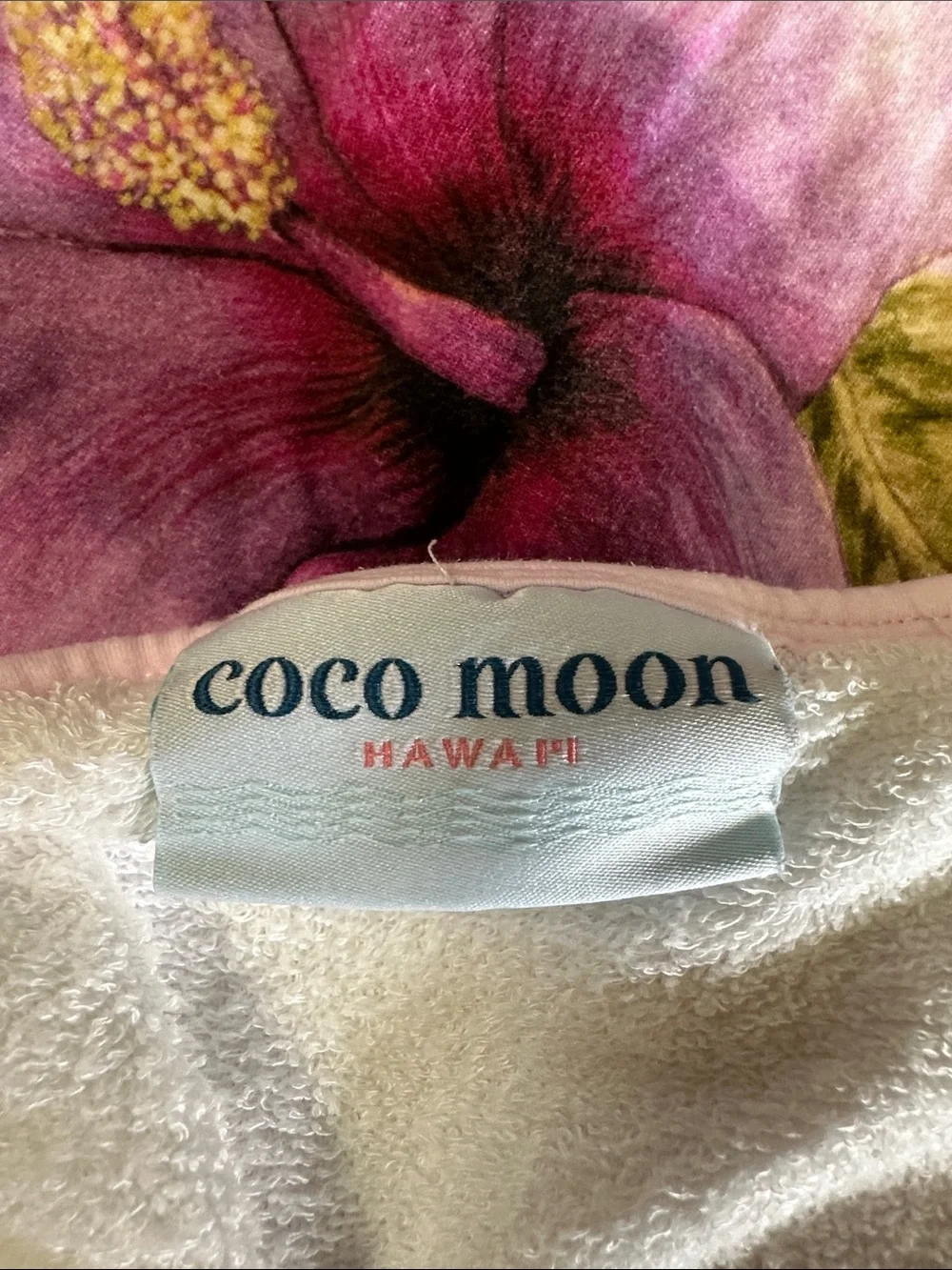 Floral Pink Hooded Towel - Soft White Lining